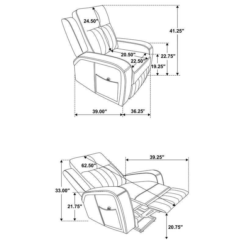 Mckinley - Upholstered Power Lift Recliner Chair With Remote Control - Gray