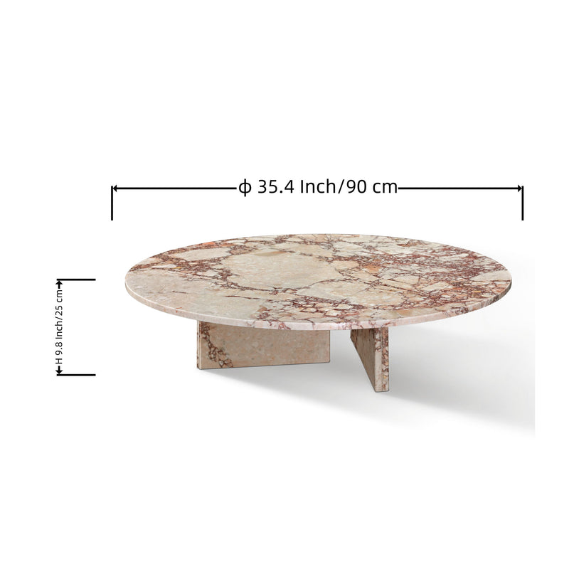 Coffee Table, Polished Surface, Genuine Stone, Designer Living Room Table - Pink