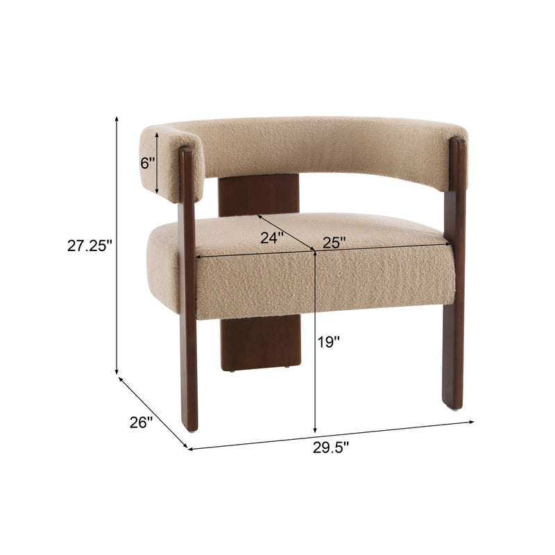 Modern Upholstered Accent Arm Chair With Barrel Back Design