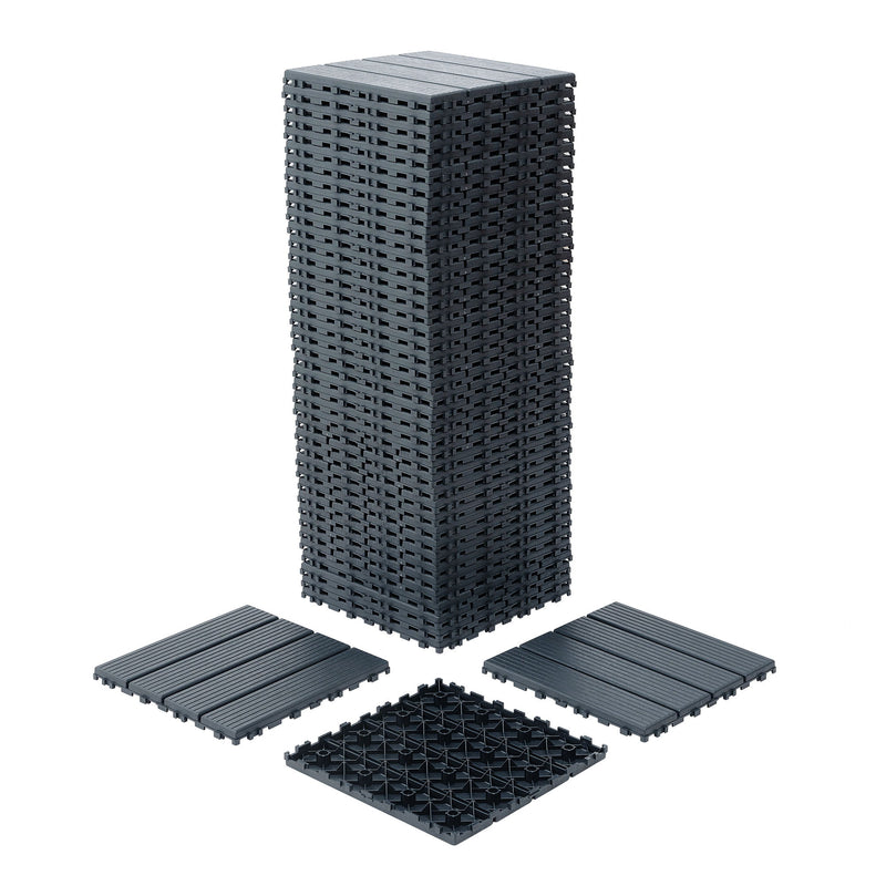 Interlocking Plastic Deck Tiles, Waterproof Outdoor / Indoor Patio Flooring