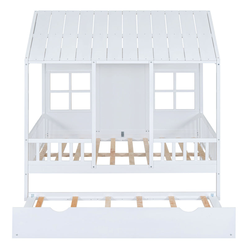 House Bed With Twin Size Trundle, Daybed