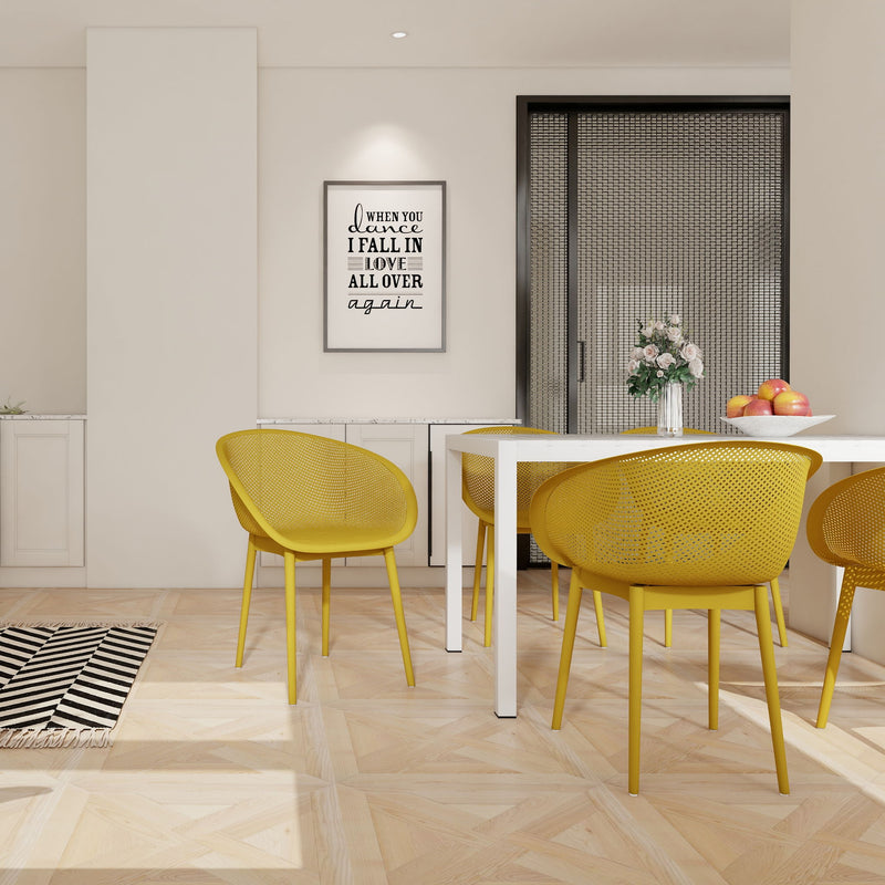 4 Pack Lounge Chair Set With Long Table