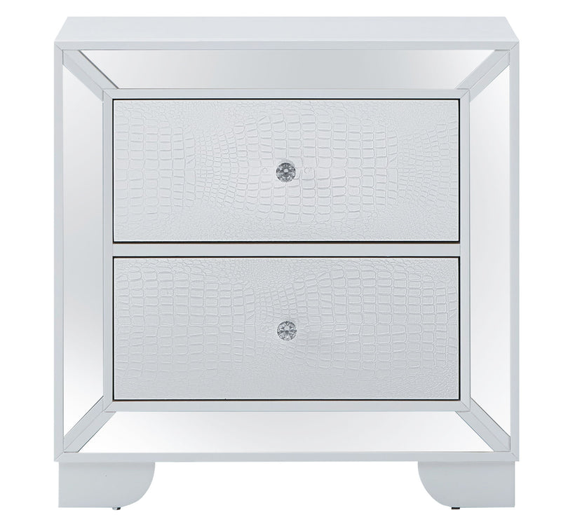 Contemporary Nightstand - Silver Champagne - Particle Board