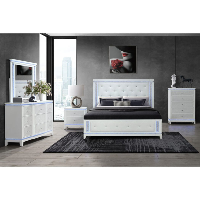 Adalid - 5 Pieces Bedroom Set With LED Lights And Glittered Detailing