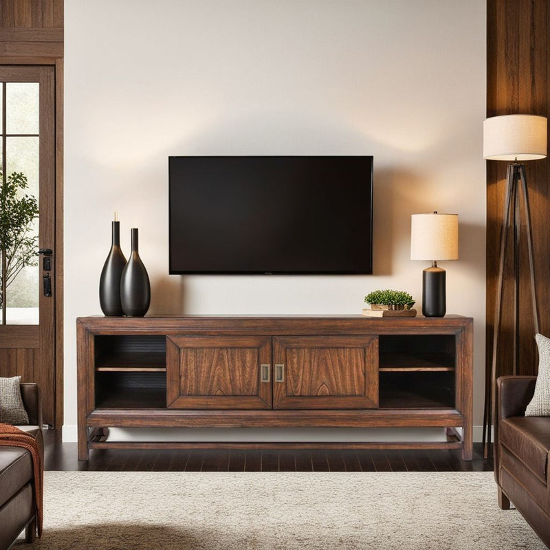 TV Stand Console, For TVs Up To 85", 2 Tone - Brown