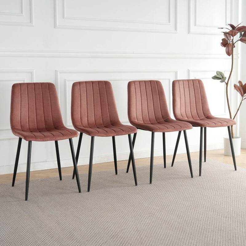 Dining Chair, Modern Kitchen Dining Chair With Cushion Back, Upholstered Side Chair With Coated Metal Legs, Family Kitchen Dining Room And Living Room