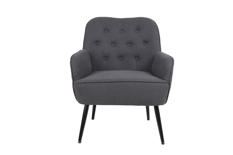 Modern Mid-Century Chair Linen Sherpa Armchair For Living Room