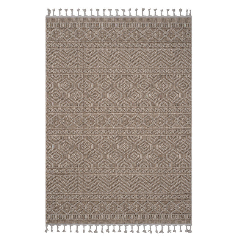 Guros - 8' X 10' Geometric Indoor / Outdoor Area Rug - Mocha