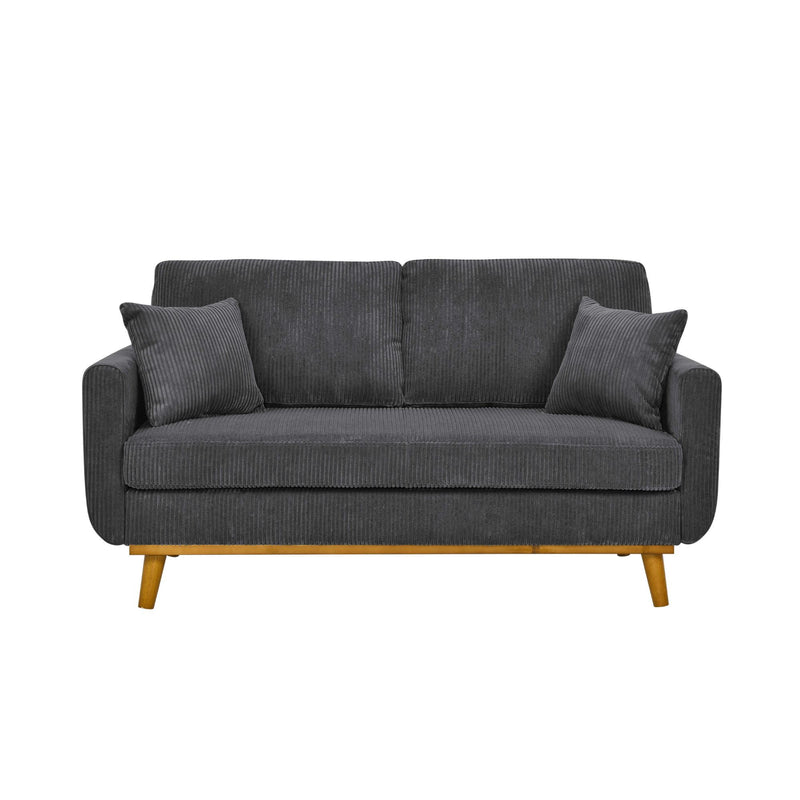 Upholstered Loveseat With Arms And Pillows