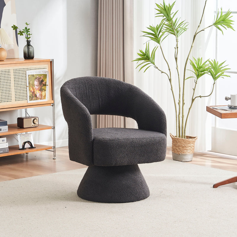 Round Barrel Swivel Accent Chair Armchair For Living Room