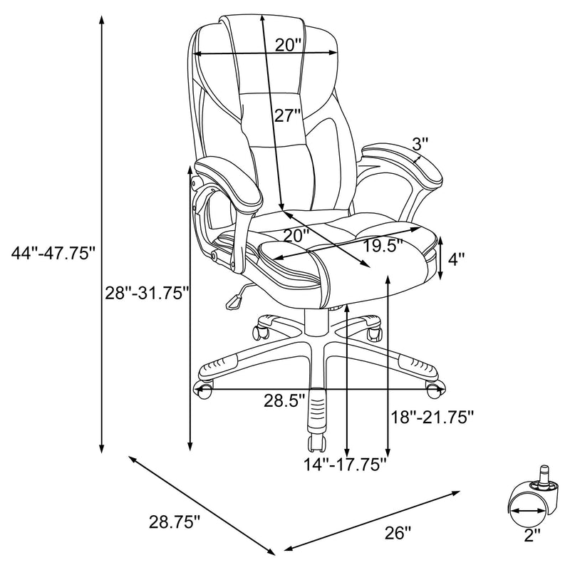 Kaffir - Upholstered Adjustable Home Office Desk Chair With Ergonomic Support And Smooth Swivel - White