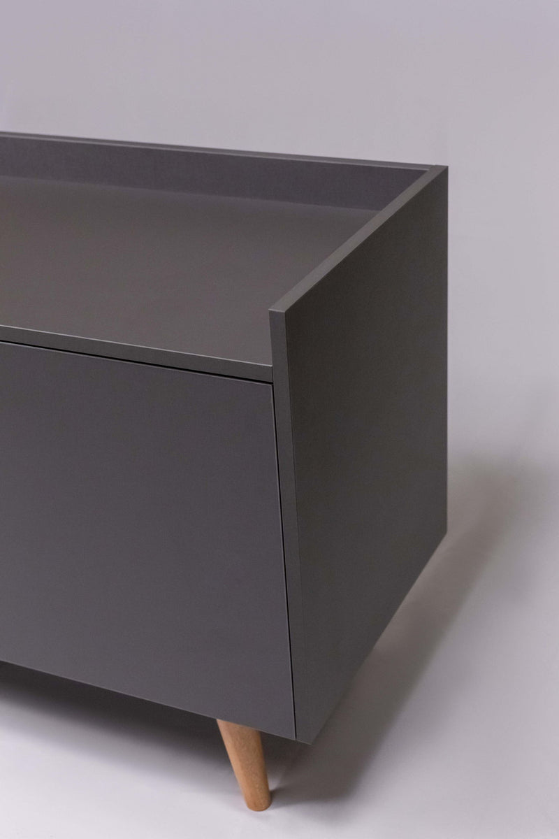 TV Stand For TVs Up To 60" With Open Storage Shelf, 2 Doors, 1 Drawer And Cable Management