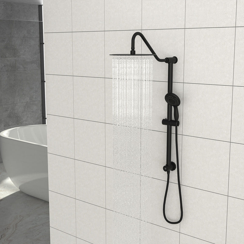 Shower System With 5 Function Rain Hand Shower And Slide Bar Combo