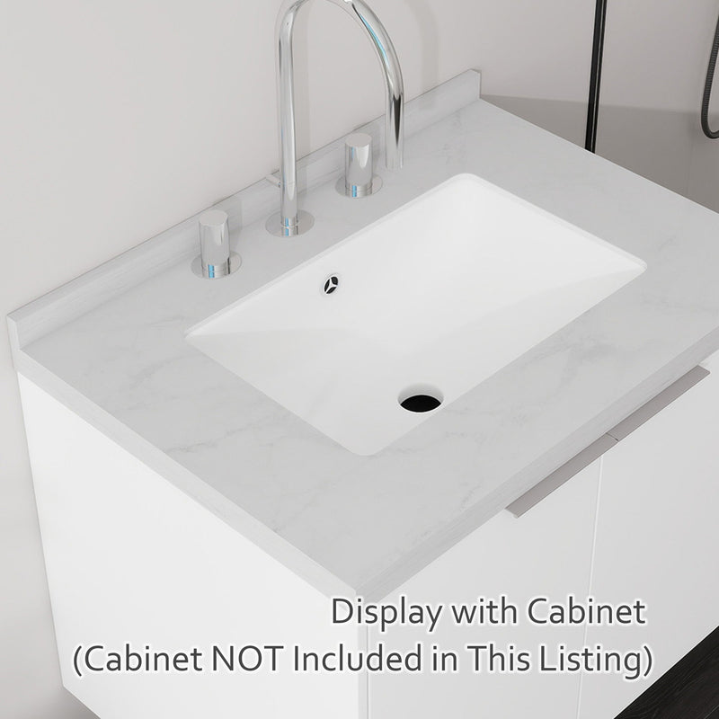 Basin Sink, Triple Faucet Holes, 2" Thick Rim, Sink Only