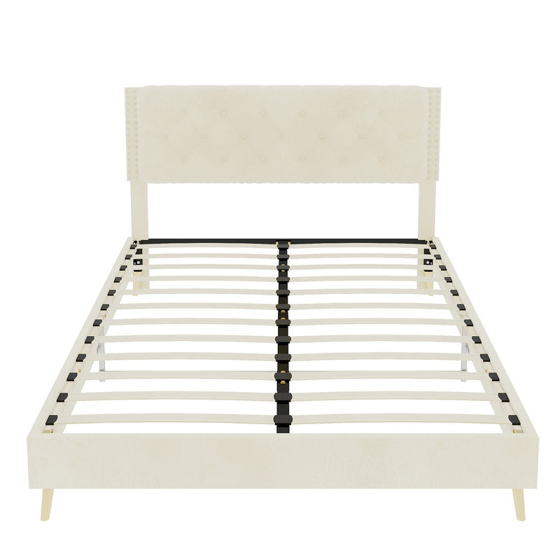 Upholstered Bed With Tufted Headboard