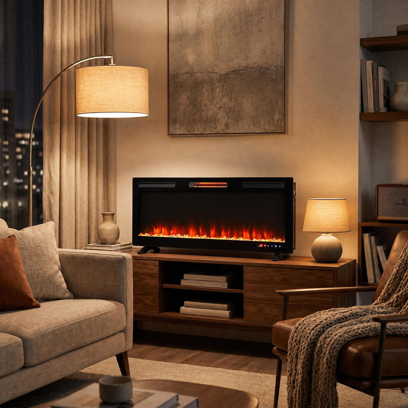 Electric Fireplace With Adjustable Flame