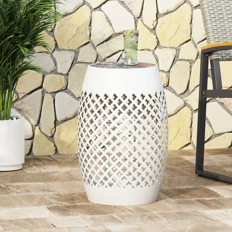 Roswell - Outdoor Side Table With Mosaic Tile Top
