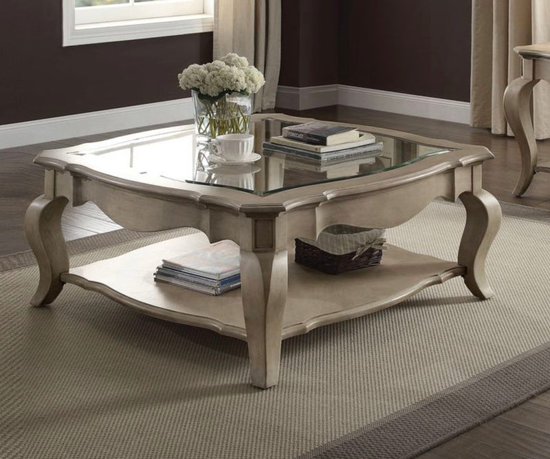 Chelmsford - Clear Glass Coffee Table - Taupe