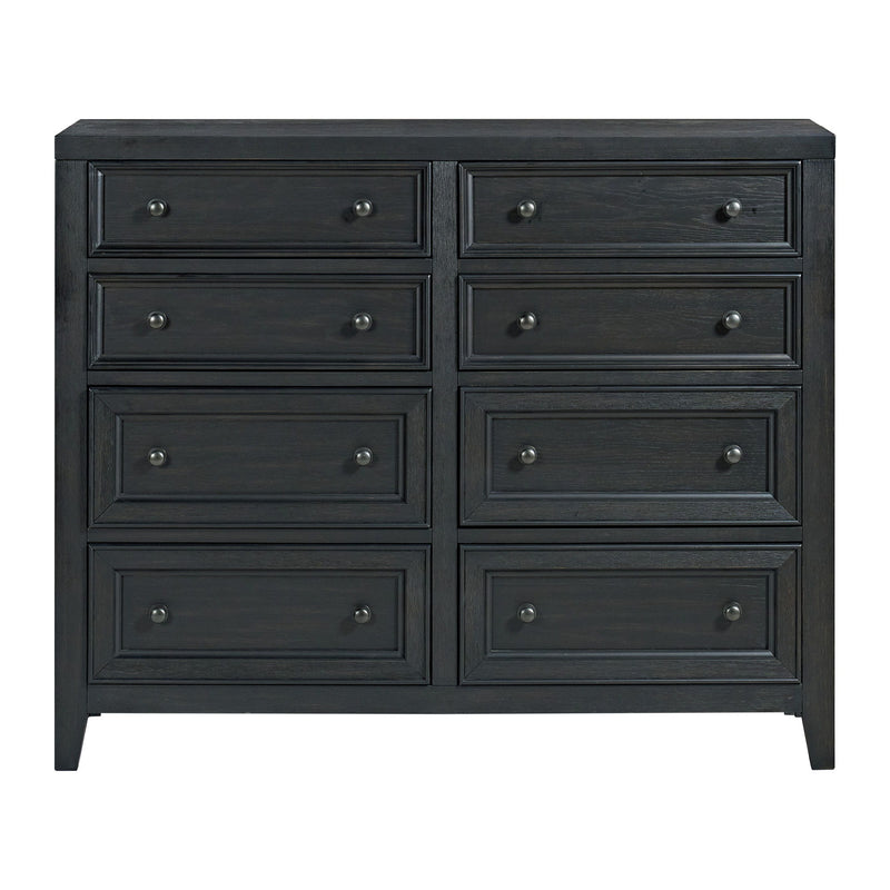 8 Drawer Dresser With Framed Fronts And Smooth Metal Glides