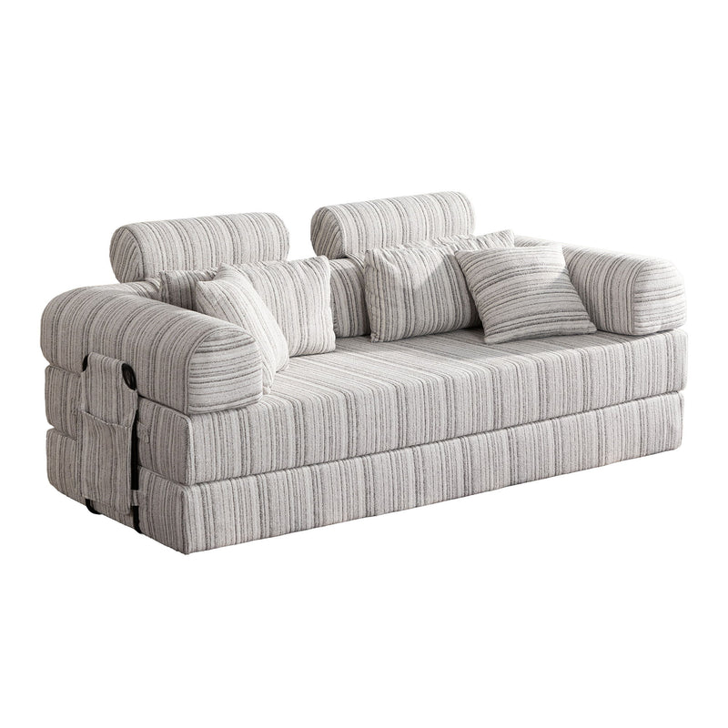 Convertible Sleeper Sofa Bed With High Density Compressed Sponge, Upholstered Couch For Living Room