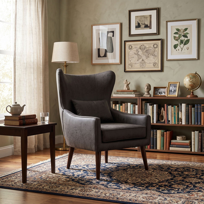 Leisure Chair With Curved Backrest