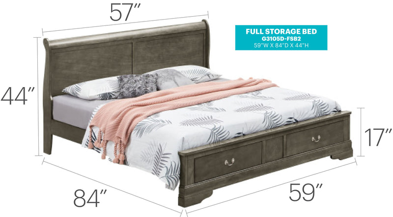 Upholstered Panel Sleigh Bed Design