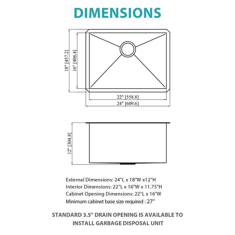 Undermount Kitchen Sink With Deep Single Bowl