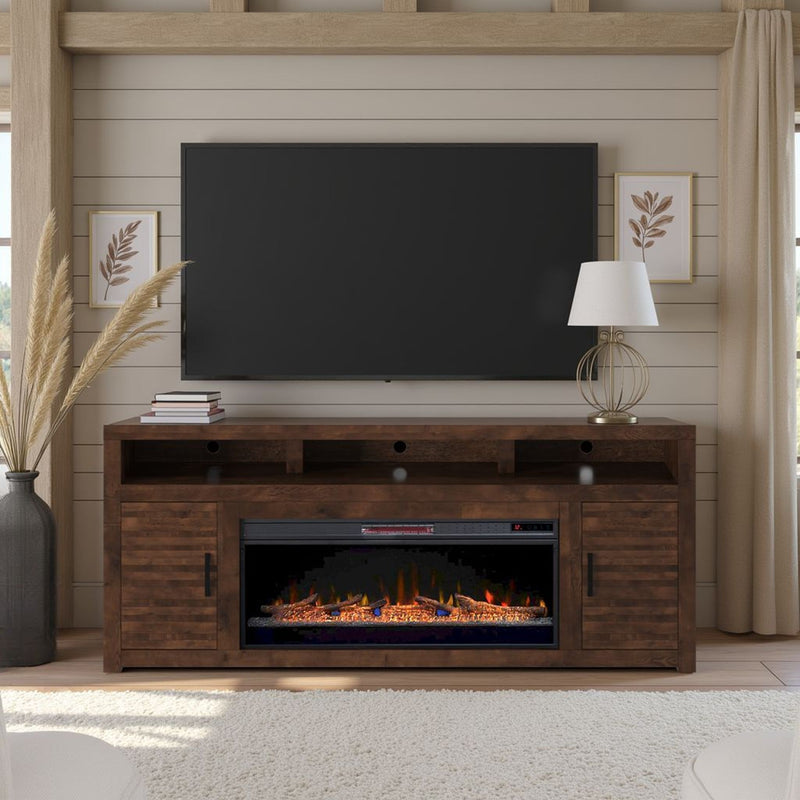 Electric Fireplace TV Stand Console For TVs Up To 95" - Whiskey
