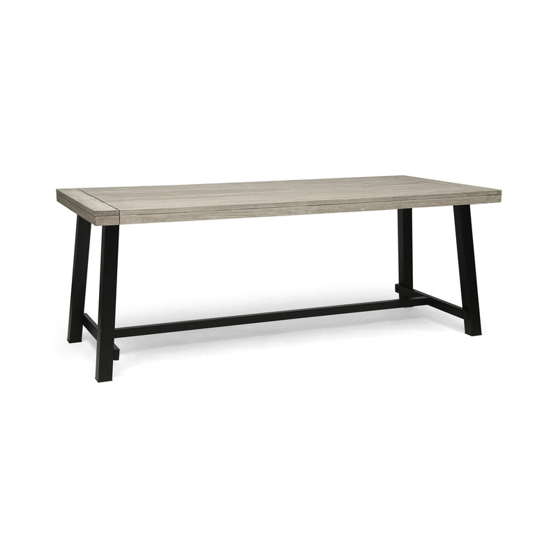Equilibrium - Outdoor Dining Table With Wooden Frame And Slat Top