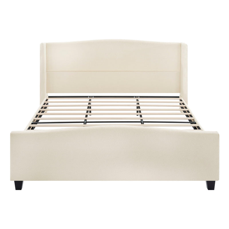 Platform Bed Frame With Tall Headboard And High Footboard