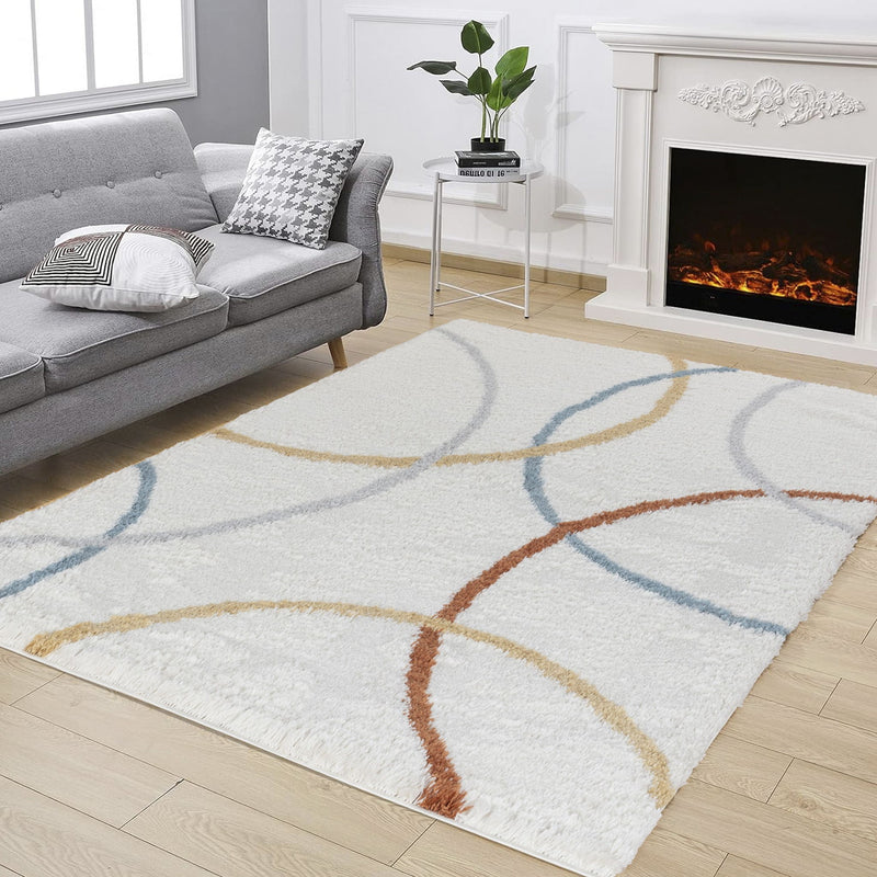 Loft Shag - 7'10" X 9'10" Polypropylene Shaggy Area Rug - Ivory
