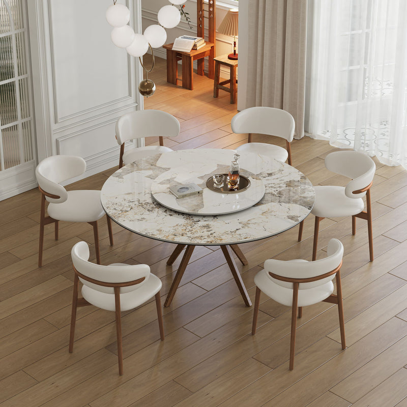 Modern Sintered Stone Dining Table Set With Chairs