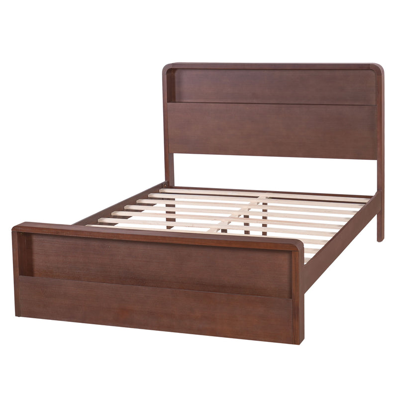 Bed Frame With Dual Open Storage Headboard And Footboard