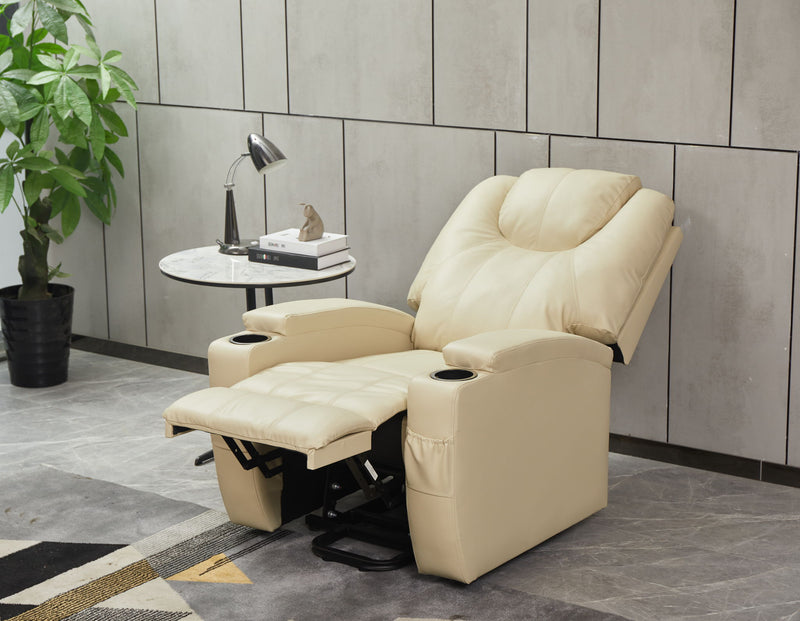 Modern Recliner Chair With Cup Holders, Remote Control