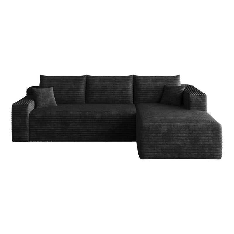 Cloud Sectional Sofa, Comfort U-Shaped Sofa For Living Room - Black