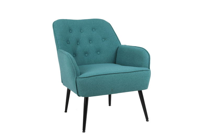 Modern Mid-Century Chair Linen Sherpa Armchair For Living Room