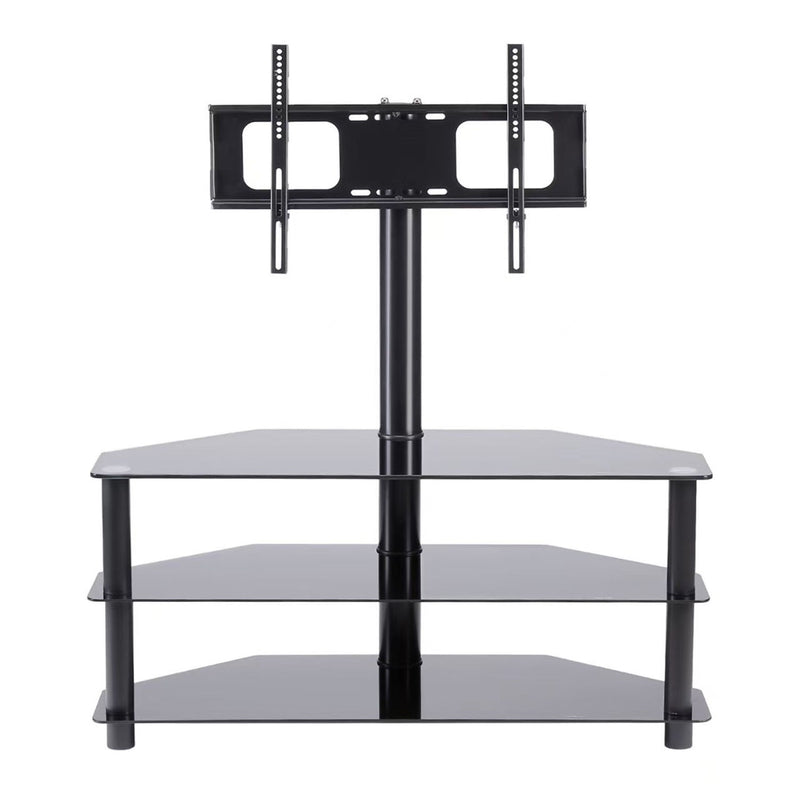 43.3" Multi-Function TV Stand Height Adjustable Bracket Swivel 3 Tier - Black