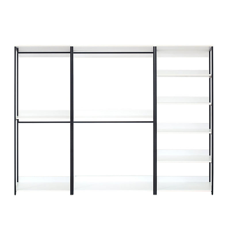 Fiona - Freestanding 3 Tower System Walk In Closet With 7 Shelf Wood And Metal Frame - White