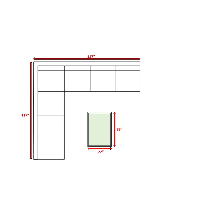 Comfortable Modern Patio Rattan Sectional Set With Cushions
