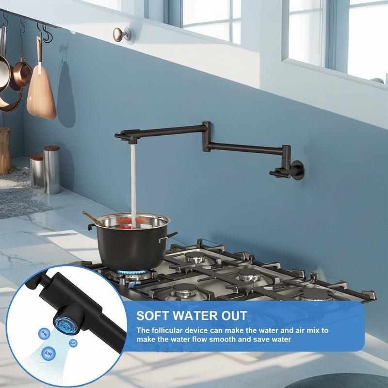 Modern Design Wall Mount Pot Filler Faucet Folding Stretchable