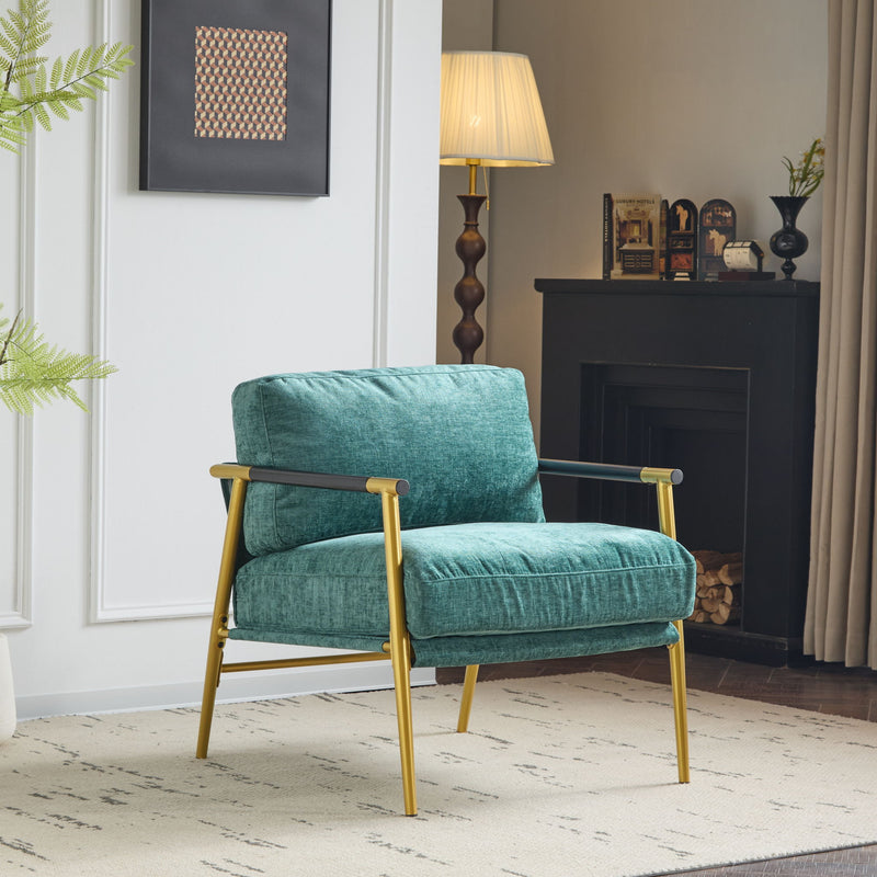 Modern Accent Chair With Plush Cushions, Cozy Seating