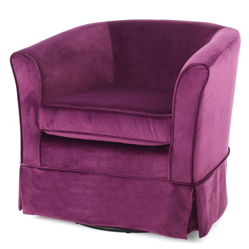 Glitter - Upholstered Swivel Chair With Loose Cover And Curved Back