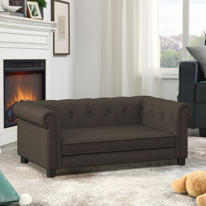 Modern Elegant Rectangle Pet Bed, Durable Elevated Dog Sofa