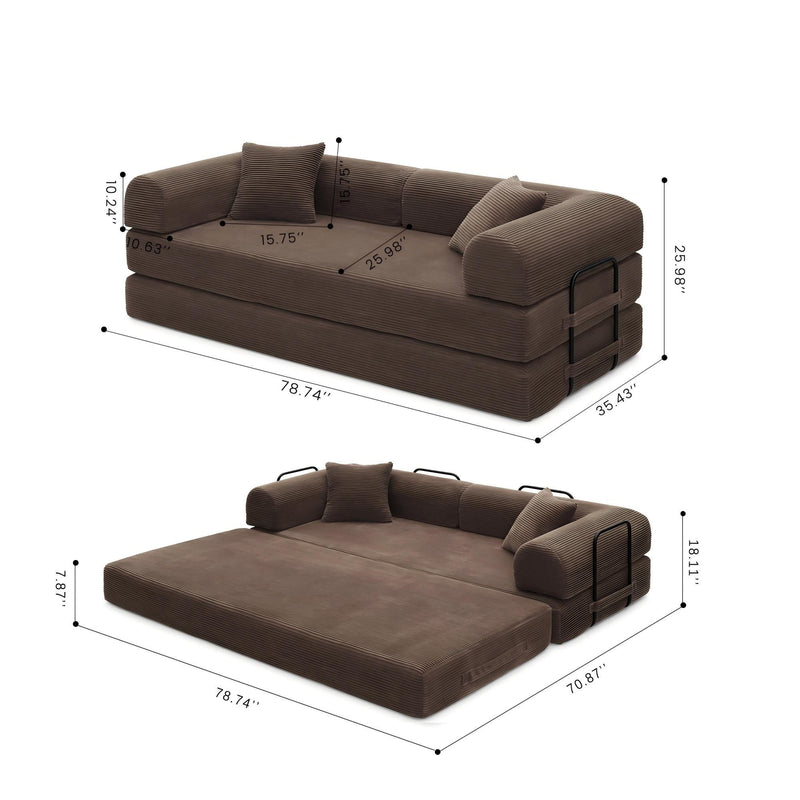 Convertible Foldable Floor Sofa Bed For Living Room