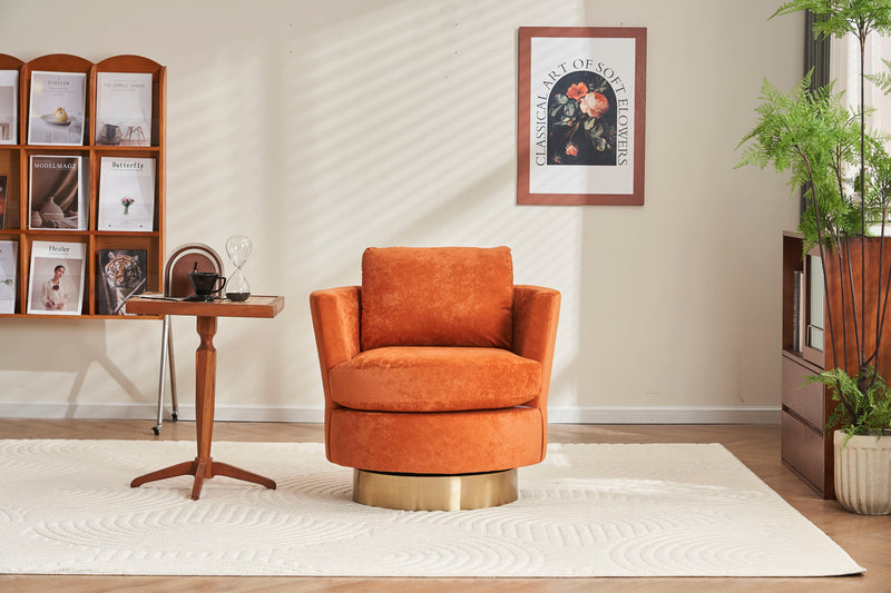 Teddy Swivel Barrel Chair For Bedroom Comfy With Base