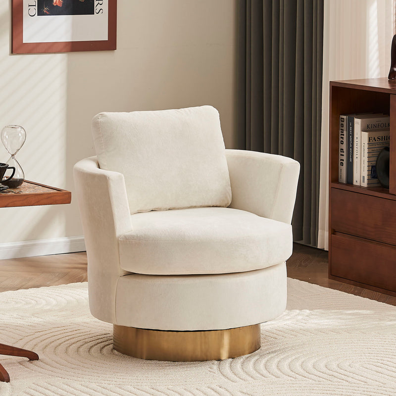 Teddy Swivel Barrel Chair For Bedroom Comfy With Base