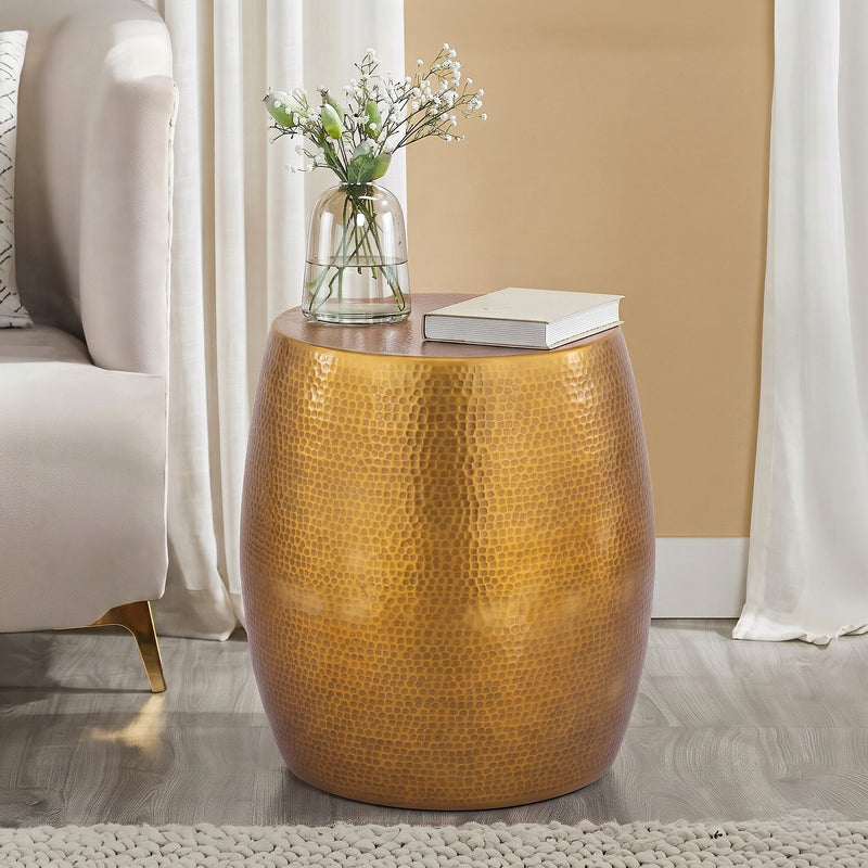Et-201 - Oval End Table - Gold