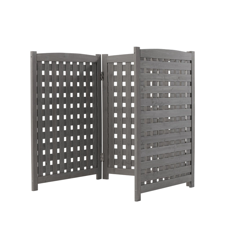 Air Conditioner Fence Screen Outside, Cedar Privacy Fence 3 Panels To Hide Ac & Trash Enclosure