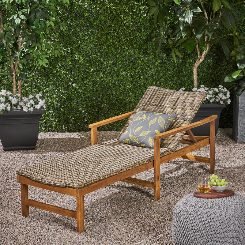 Hampton - Outdoor Chaise Lounge With Adjustable Backrest - Natural