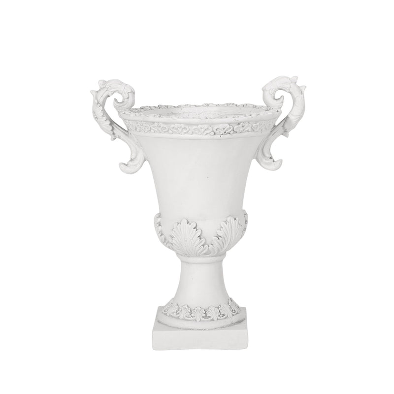 Roman Style Garden Urn Planter - Antique White